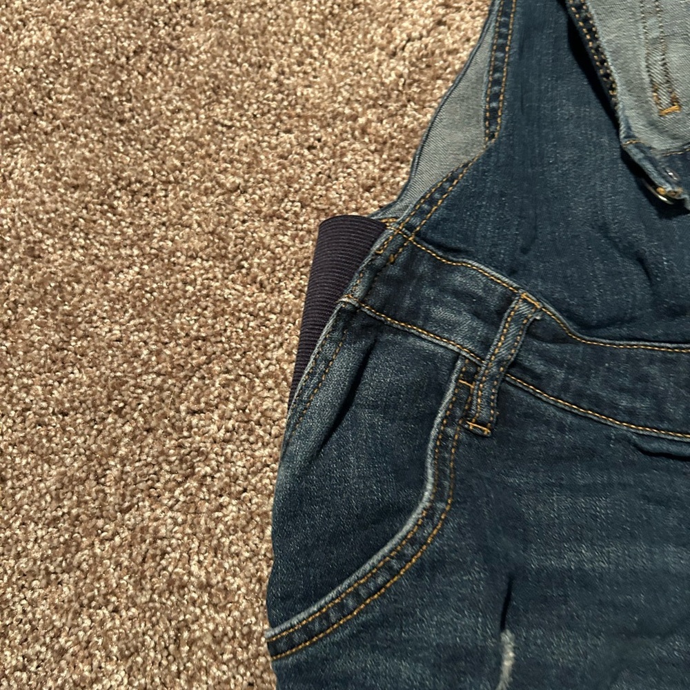 Indigo Blue Maternity Denim Overalls - Picture 3 of 5
